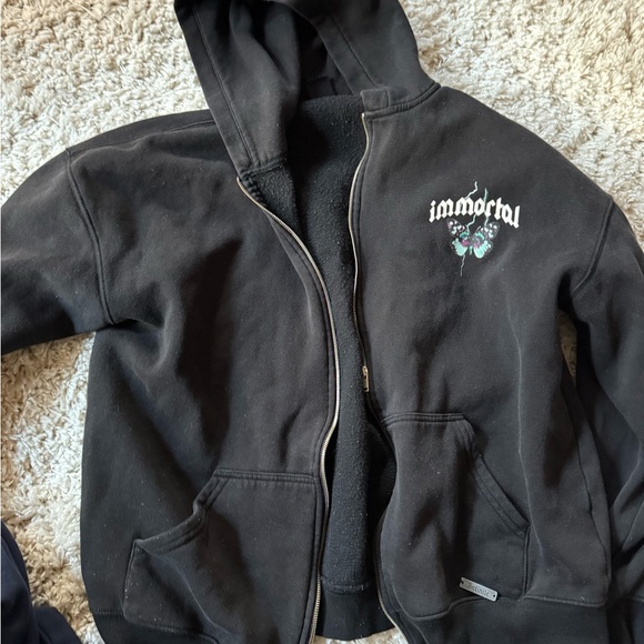 Immortal black squad concert skater streetwear Black purple butterfly ho… - Picture 4 of 5